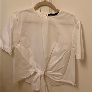 ZARA Tie Front Blouse